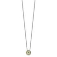 thumbnail image 2 of Auriga Fine Jewelry 925 Sterling Silver with 14K Accent Antiqued Round Bezel Green Quartz Necklace for Women 18", 2 of 5