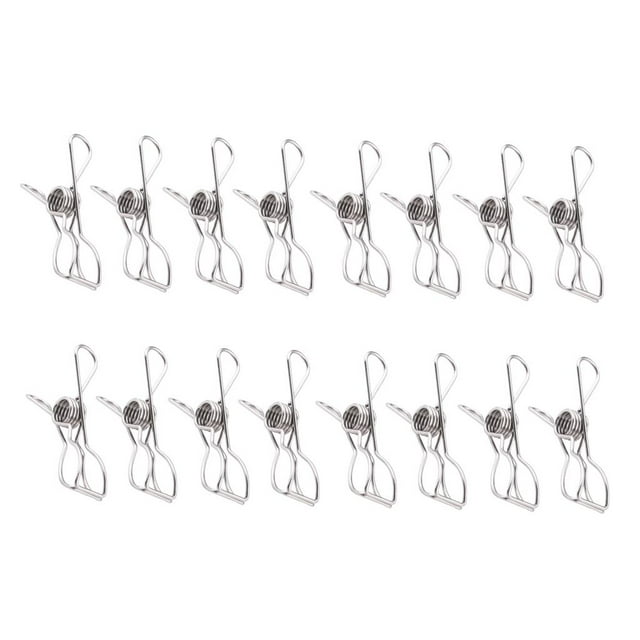 Clips de material acero Inoxidable para de 16 Piezas, Pin de Cvija de Papel Fotográfico, Clips de Almacenamiento 10cm perfecl Pinzas para tender la ropa