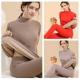 thumbnail image 3 of Women's Fleece Lined Thermal Top and Pants Set for Cold Weather Comfortable High Neck Long Sleeve Winter Layering, 3 of 17