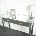 thumbnail image 4 of Ktaxon 2-Drawer Mirrored Vanity Makeup Table - Mirrored Console Desk Vanity Furniture Nightstand Glass Bedside Table, Silver, 4 of 7