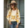 thumbnail image 4 of Women'S Sweater Fall Long Sleeve Crewneck Tops Knit Oversized Pullover Casual Print Tops, 4 of 8