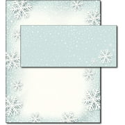 Paper Snowflakes Holiday Printer Paper Stationary with Envelopes - 20 Sets