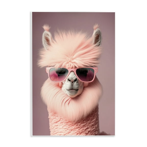 Stupell Industries Fluffy Pink Glam Alpaca Animals & Insects Painting Unframed Art Print Wall Art, 10 x 15
