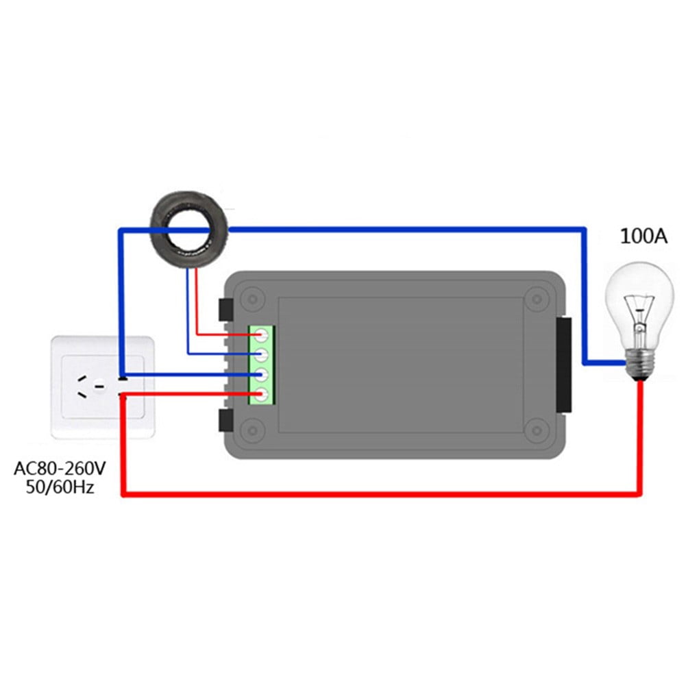 Power Monitor with LCD Display - AC Voltage Current Frequency Energy Meter