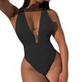 thumbnail image 2 of Sngxgn Women Swimsuits Ruffle Tummy Control Bathing Suit(Black,L), 2 of 8