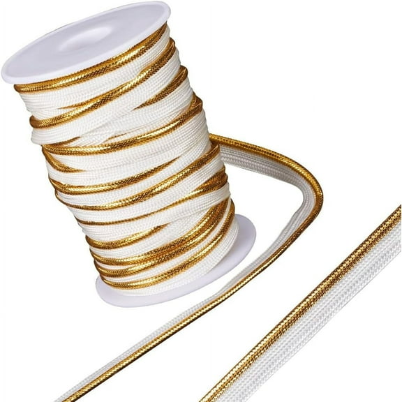 22 Yards Goldenrod Piping Trim with Metallic Lip Welting 0.47 Inch Wide Bias Tape Cord Edge Trim Ribbon for Sewing Clothing Pillows Lamps Draperies Home Decor Upholstery DIY