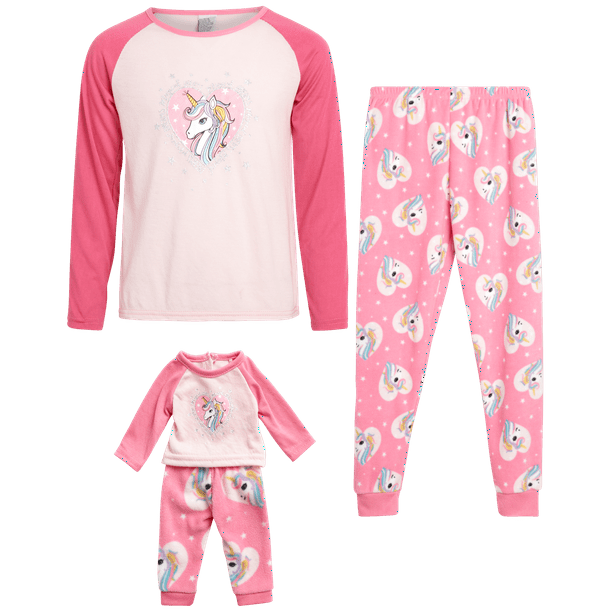 BFF & Me Girls' Pajama Pant Set - 2 Piece Sleep Shirt and Fleece ...