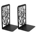 thumbnail image 2 of 2pcs Black Metal Bookends for Home Use Heavy Duty Book Holder Keeps Books Tidy, 2 of 6