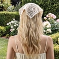 thumbnail image 2 of Unique Bargains Christmas 2pcs Crochet Bandanas, Crochet Head Scarf, Crochet Headbands Hairbands Hair Scarf for Women Girls White,Black, 2 of 7
