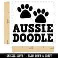 thumbnail image 2 of Aussiedoodle Dog Paw Prints Fun Text Self-Inking Rubber Stamp Ink Stamper - Black Ink - Small 1 Inch, 2 of 7