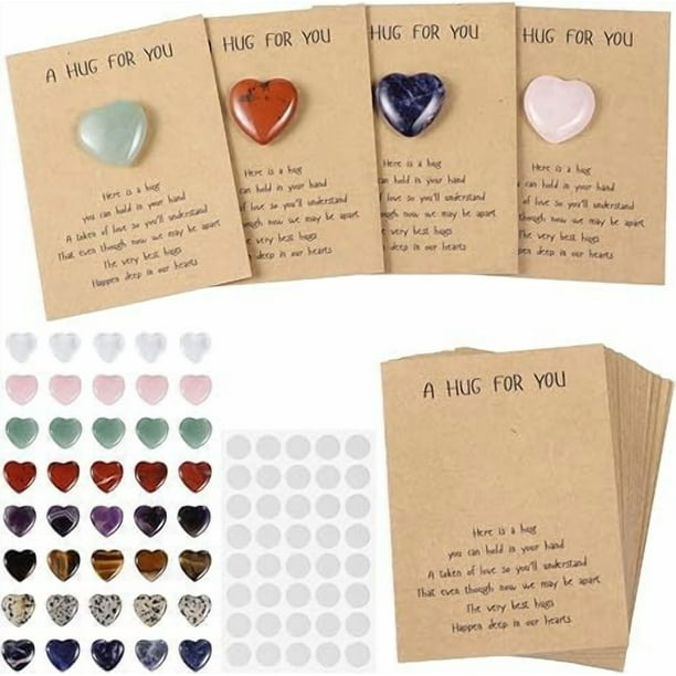 40 juegos de tarjetas de felicitación de San Valentín con piedras naturales en forma de corazón, tarjetas románticas para intercambiar, recuerdos de fiesta, regalo de cumpleaños para celebraciones n