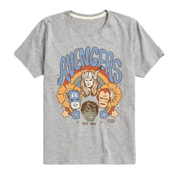 Marvel The Avengers - Floral - Toddler And Youth Short Sleeve Graphic T-Shirt