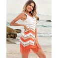 thumbnail image 4 of Swimsuit Coverup for Women Crochet Mesh Hollow Bathing Suit Cover Ups Color Stitching Beach Coverup Alsol Lamesa, 4 of 6