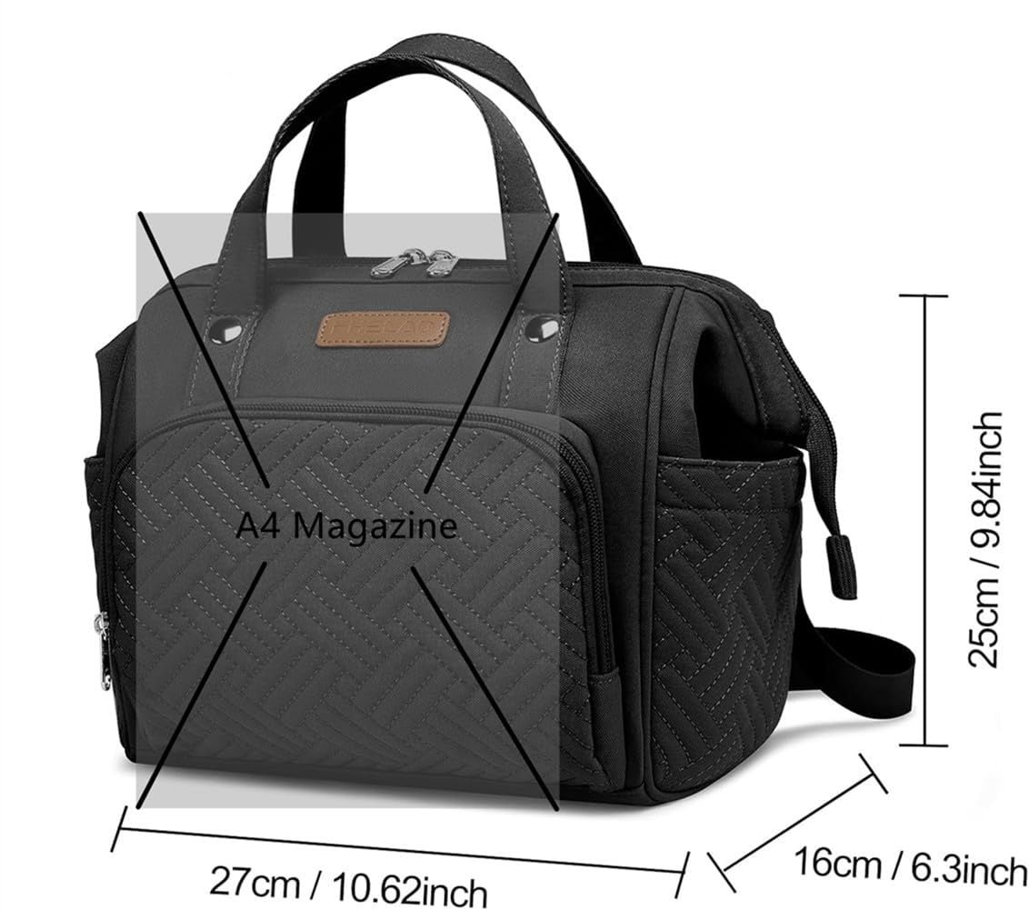 DEFAHN Small Diaper Bag, Stroller Organizer with Insulated Cup Holder & Detachable Shoulder Strap, Convertible Diaper Bag Tote for Short Trip (Black)