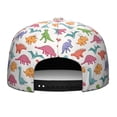 thumbnail image 4 of Funny Dinosaur Snapback Hat - Vibrant Cartoon Dino Flat Bill Cap with Adjustable Closure, Unisex Design, 4 of 5