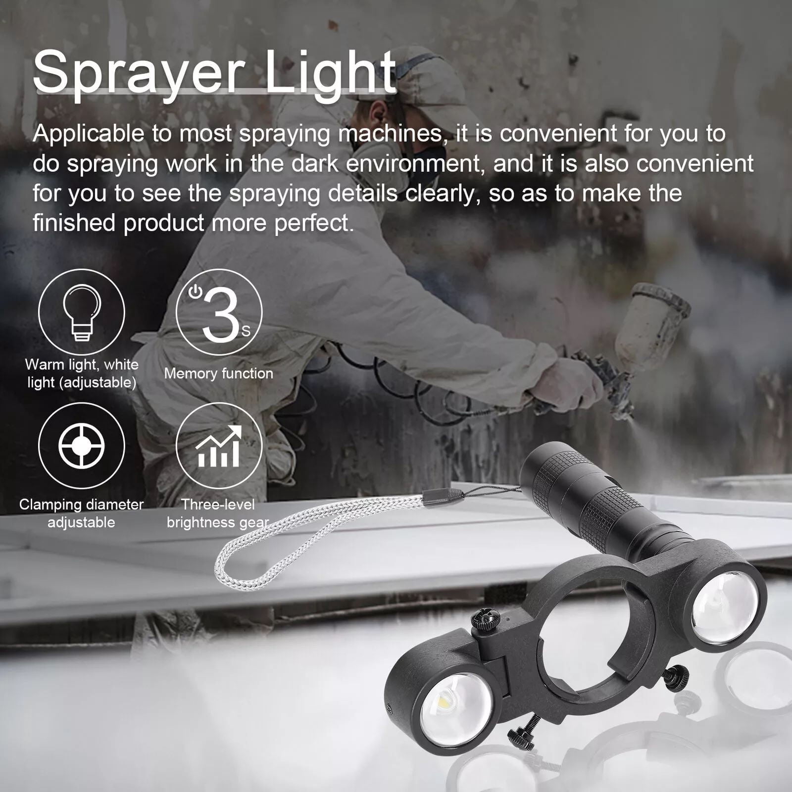 CSYANXING Painting Airbrush Lighting for Spray White Warm Light 3 Levels Brightness Memory Function Professional