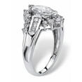 thumbnail image 2 of PalmBeach Jewelry 1.65 TCW Marquise-Cut Cubic Zirconia Ring in Platinum-plated Sterling Silver, 2 of 5