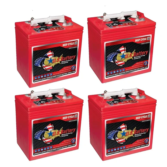x4 | US Battery US145 6 Volt 251Ah Deep Cycle Battery - Replaces T-145 | T146
