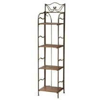 Pemberly Row 4 Tier 13" Bakers Rack in Antique Brown