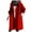 Red, variant on Coats for Women Fall Coats for Women Women's Casual Mid Length Trench Coat Belted Waist Long Sleeve Outerwear