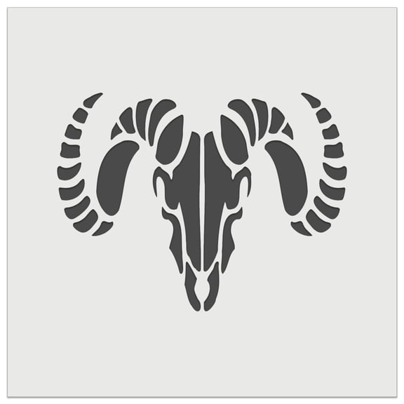 Ram Skull with Curved Horns DIY Cookie Wall Craft Stencil - 5.5 Inch