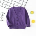 thumbnail image 2 of KEXE Sweater For Girls Black Sweater For Girls Girls Cardigan Sweaters School Uniform Sweater V Neck Button Front Outerwear Purple 1-2 Years, 2 of 6