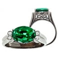 thumbnail image 2 of Tommaso Design� Oval 10x8 mm Simulated Emerald Ring, 2 of 9
