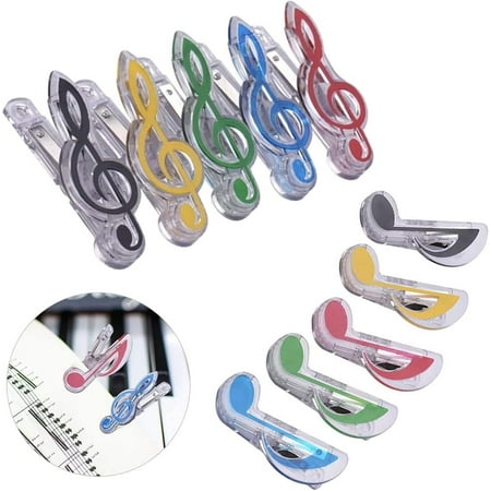 10 Pack Music Note Clips Music Clips (Multicolor Transparent) | Walmart