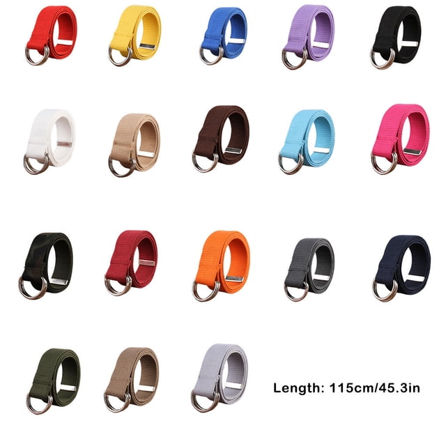 Canvas Metal Waist Belt Replacement Unfading Exquisite Easy Replacement Exquisite Easy Matching Matching Anti-rust Dual Ring Adjustable Jeans Shorts Belts Coffee
