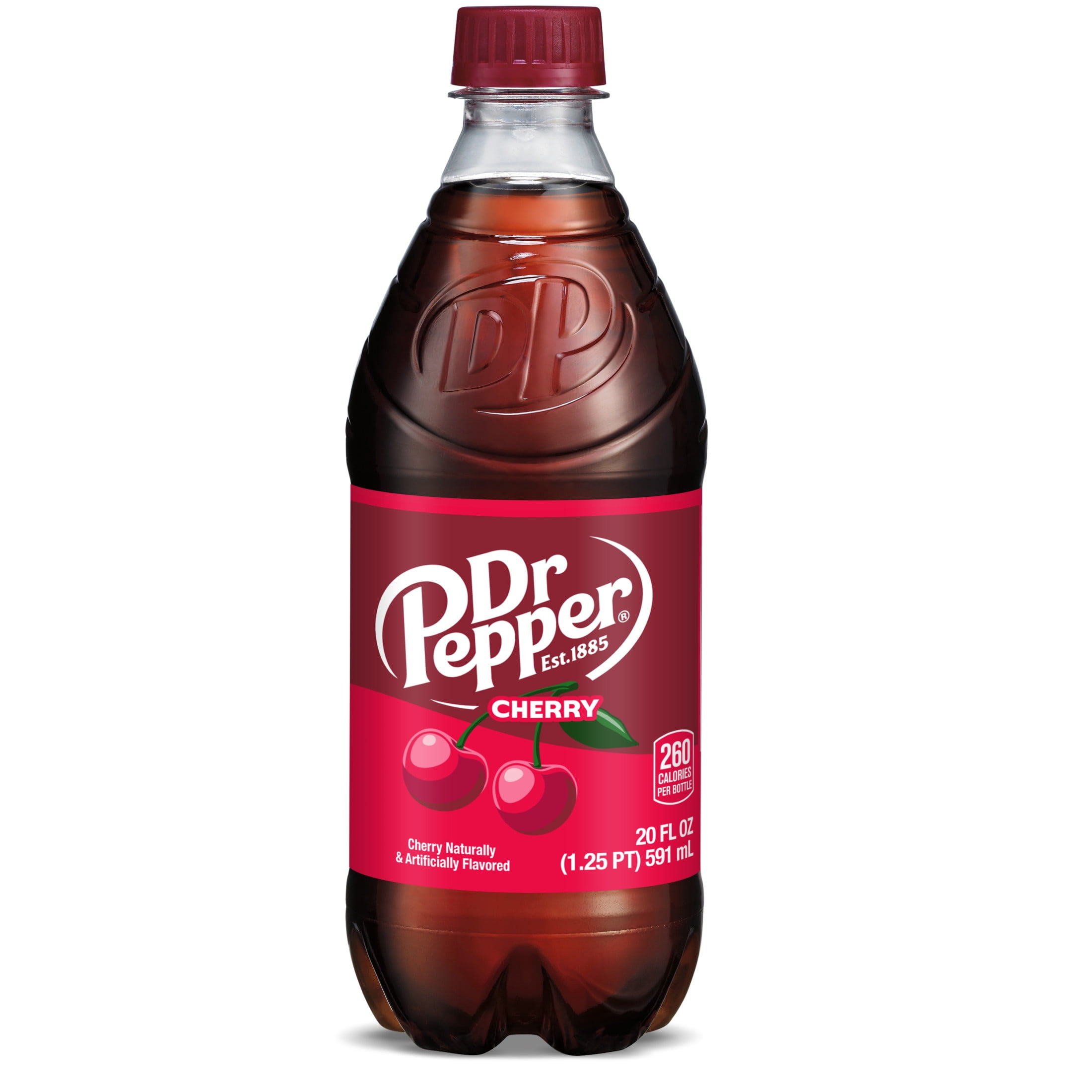 (2 pack) Dr Pepper Cherry Soda Pop, 20 fl oz, Bottle