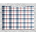 thumbnail image 1 of Plaid Tapestry, Traditional Checkered British Country Pattern with Geometric Design, Wall Hanging for Bedroom Living Room Dorm Decor, 60W X 40L Inches, Navy Blue Vermilion White, by Ambesonne, 1 of 2