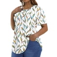 thumbnail image 3 of Fantaslook Blouses for Women Pleated Short Sleeve Tunic Tops Dressy Casual Summer Shirts, 3 of 10