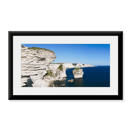 Framed Art Print, Limestone cliffs on the coast by Panoramic Images, 11-7/8" x 17-7/8"