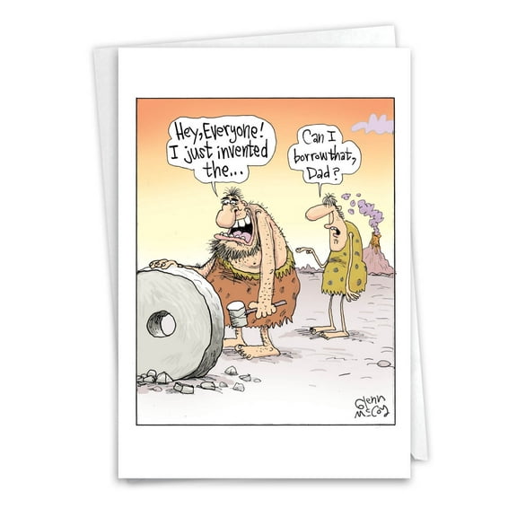 C1531FDG Humorous Father's Day Greeting Card 'Borrow Your Wheel Father'S DayPaper' with Envelope by NobleWorks