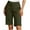 Army Green, variant on Bloomae Bermuda Shorts for Women Knee Length High Waisted Cotton Button Elastic Wasit Summer Dressy Casual Long Chino Shorts with Pockets White XL