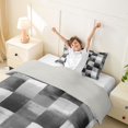 thumbnail image 3 of Homewish Gray Checkerboard Twin Duvet Cover,Aesthetic Geometric Twin Bedding,Light Gray Reversible,2-Piece,1 Duvet Cover and 1 Pillowcase, 3 of 6