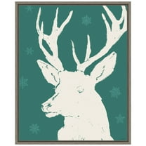 Amanti Art Seasonal Shades V Reindeer Framed Canvas Wall Art Print