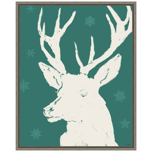Amanti Art Seasonal Shades V Reindeer Framed Canvas Wall Art Print