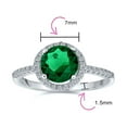 thumbnail image 4 of Bling Jewelry Womens 3CT Green Emerald CZ Ring Sterling Silver Engagement Halo, 4 of 6