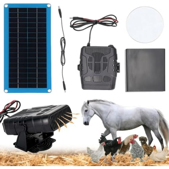 Solar Heater for Greenhouse, IP65 Waterproof Chicken Coop Heater Solar Powered, 30W Solar Heaters for Chicken Coop with Overheating Protection for Car, Coops, Pens & Stables