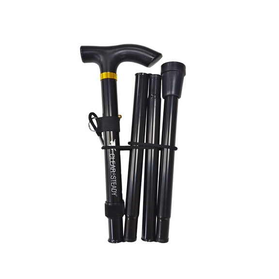 CLEAR&STEADY Walking Cane, Lightweight, Foldable-Onyx