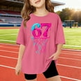 thumbnail image 2 of 67 shirt G'irls Summer Short Sleeve T Shirt Cute Cartoon Number Print Casual Top Tee Shirt For K'ids Youth, 2 of 4