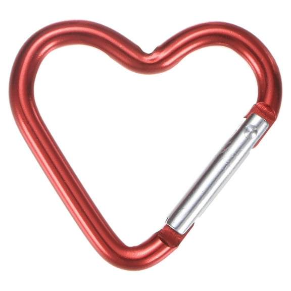 Uxcell Heart Shaped Snap Clip [1 Pack] - Keychain Clip Spring Snap Hook [Red/Aluminum Alloy]