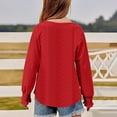 thumbnail image 5 of Krdevn Girls Long Sleeve Tops Casual Loose Fit Round Neck Hollow Out Blouse Tee Shirt for Teen Girls Comfortable Breathable Daily Wear,12-14 Years, 5 of 8