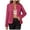 Hot Pink, variant on adviicd Women's Metallic Zipper Bomber Jacket Outwear Long Sleeve Lightweight Jacket Coats Light Yellow, XXL