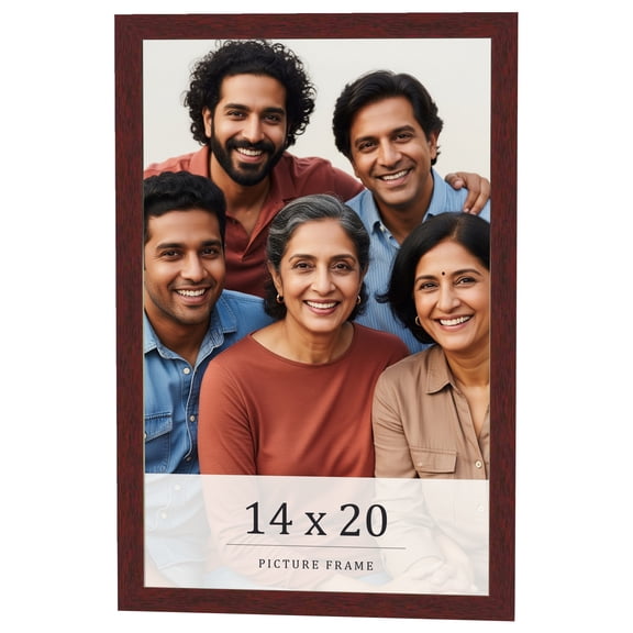 14x20 Frame Brown Solid Wood Picture Frame Width 0.75 Inches | Interior Frame Depth 0.5 Inches |