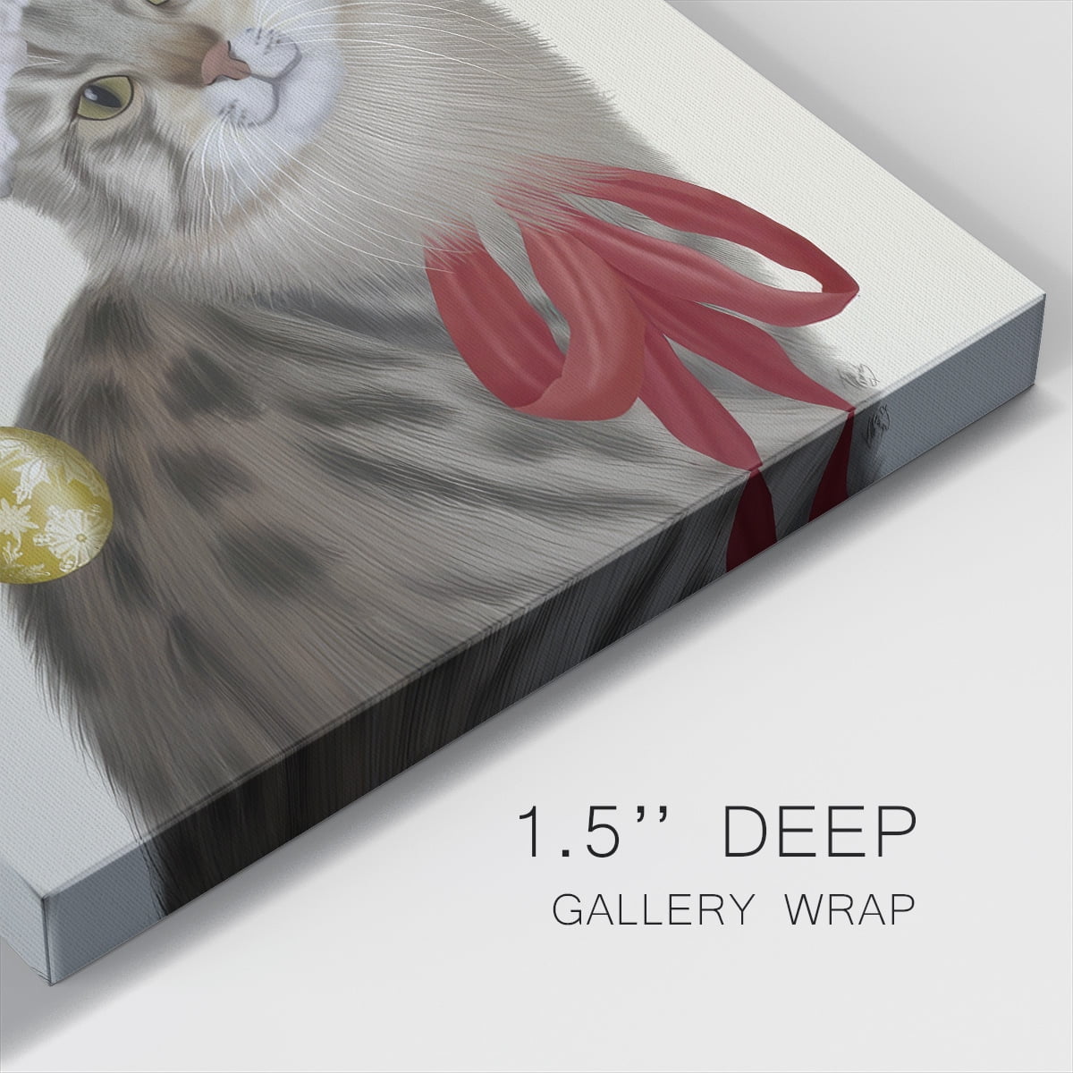 Cute Cat with Christmas Hat- Gallery Wrapped Canvas