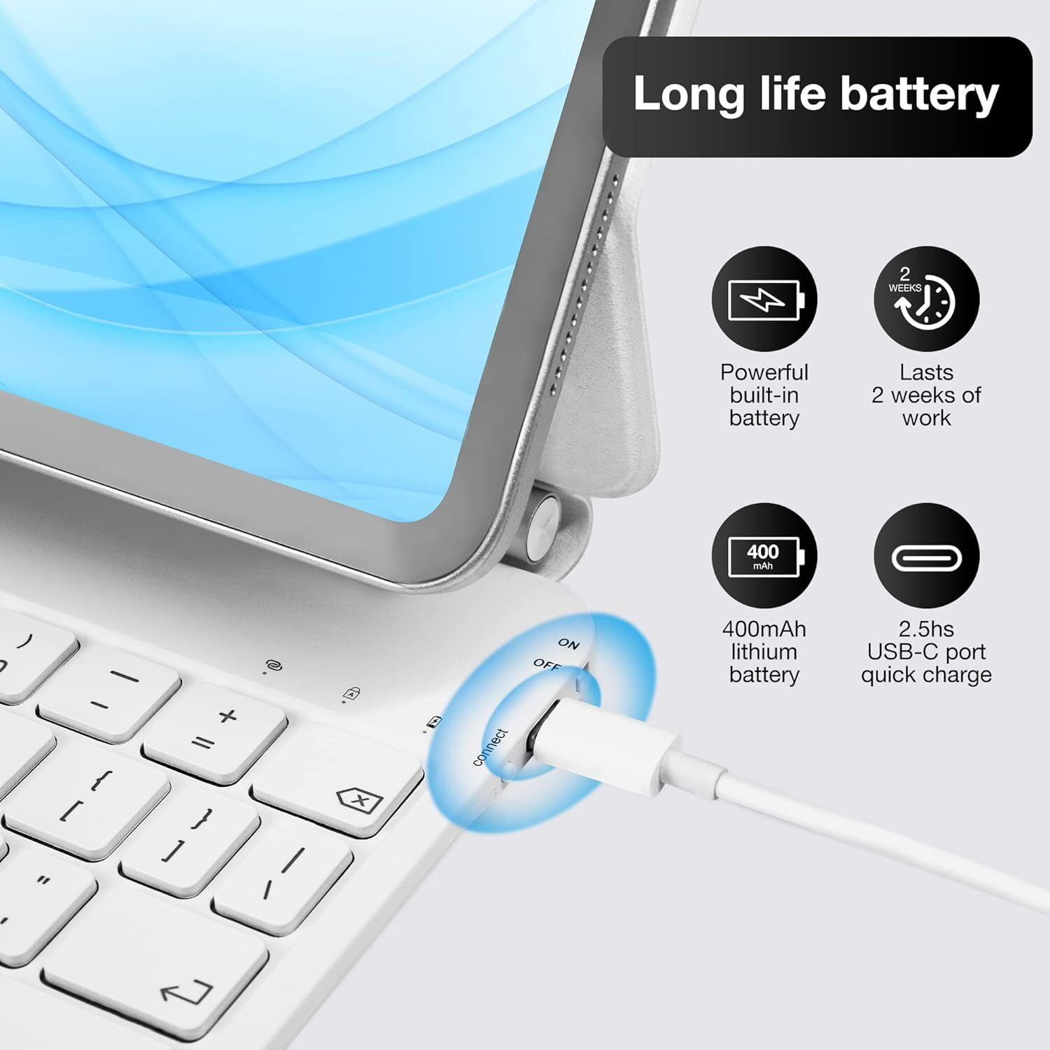 Magic Keyboard Case for iPad Pro 11-inch 2024 (M4) and iPad Pro 11-inch 2025 (M5) - Magnetic Keyboard with Multi-Touch Trackpad, Backlit, Lightweight - White