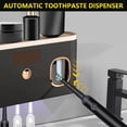 thumbnail image 6 of Rirool Wall Mount Toothbrush Holder with Toothpaste Dispenser - 5 Brush Slots, No Drill Installation, Solar/USB Charging, UV Sterilizer for Bathroom Organization, Black, 6 of 7