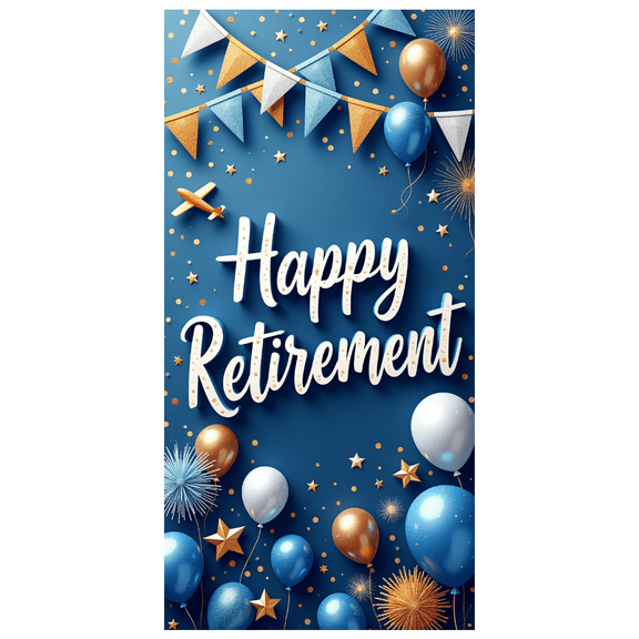 Retirement Celebration Banner Happy Retirement Balloons Stars Bunting for Retirement Party Event Decoration Home Decoration